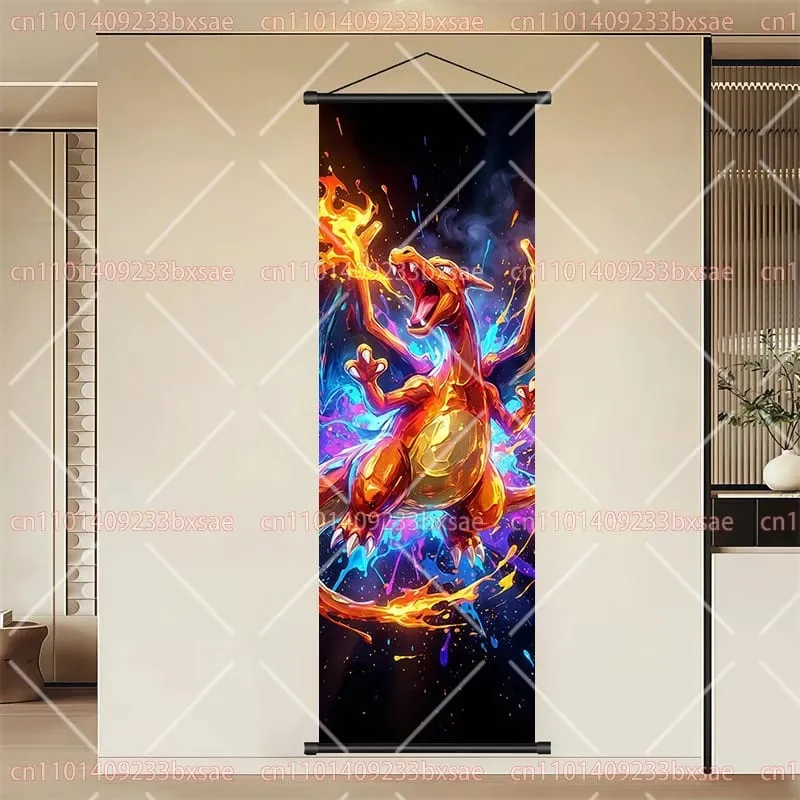 Pokémon anime hd rolagem pintura eevee pikachu suicune charizard mewtwo fundo arte da parede decoração cartaz presente das crianças