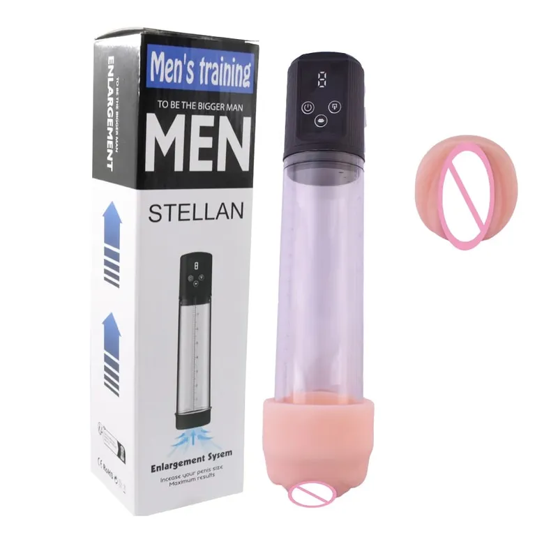 Extensor de água de ar masturbador masculino automático com 9 pressão de treinamento e 4 modos de sucção brinquedos sexuais adultos para homens ereção
