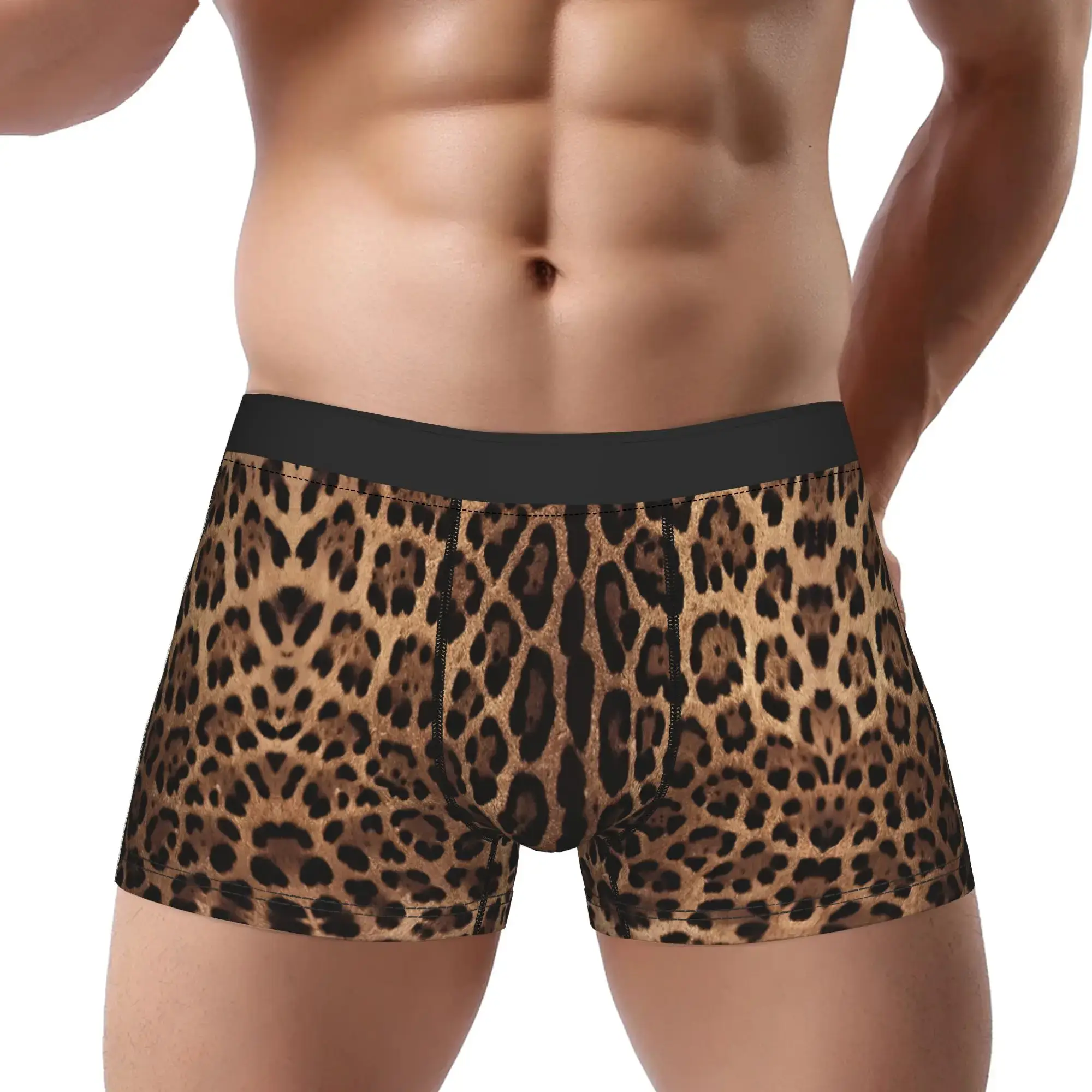 Cuecas com estampa de leopardo, cuecas masculinas com estampa de leopardo, cuecas boxer — image 1