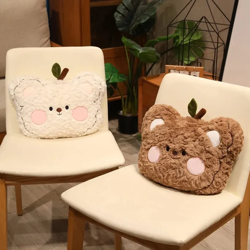 40cm cabeça de urso de pelúcia travesseiro de pelúcia bonito urso rosto lance travesseiro macio fofo almofada de pelúcia sofá quarto decoração de casa presente