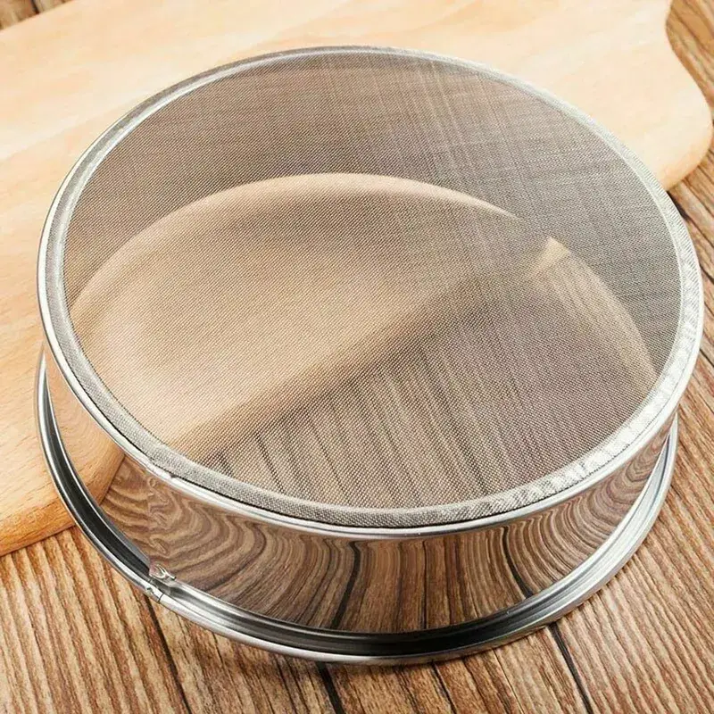 Stainless Steel Flour Sieve 40 Mesh Filter 15/20/25/30CM Kitchen Mesh Flour Sifter Flour Sieve Sifters Shakers Mesh Baking Tools