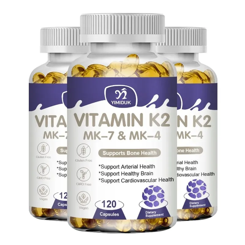 Vitamin K2 (MK7 & MK4) with D3 Supplement- Support Strong Bones & Healthy Brain Cardiovascular Health
