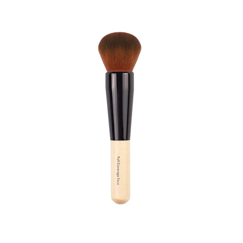 Pincéis de maquiagem champanhe luxuosos, pincel de base plana, pincel grande para reparo de rosto, pincel de contorno para creme líquido em pó