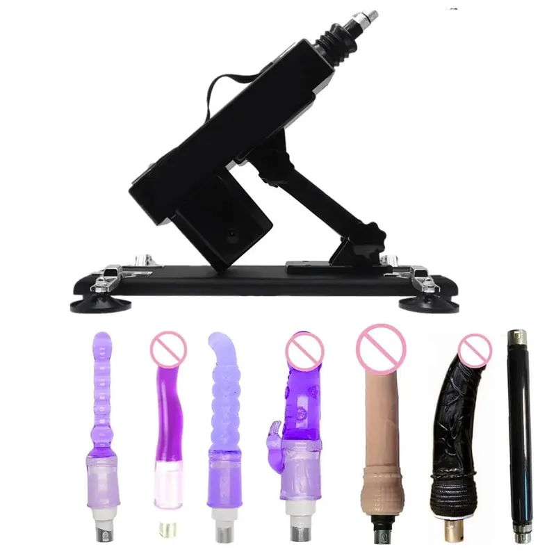 Máquina sexual vibartor automática, motor forte, com acessórios de vibrador, arma ajustável, máquina de amor, brinquedos sexuais para homens, mulheres, jogo adulto