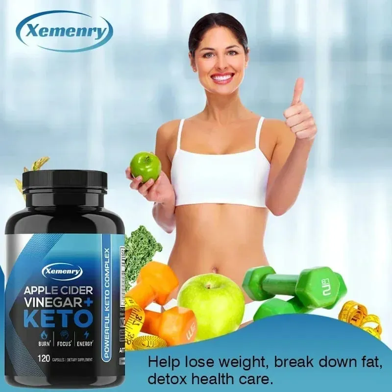 Keto Apple Cider Vinegar Capsule - Supports Appetite Metabolic Function Improves Digestion Enhances Satiety and Gluten-free