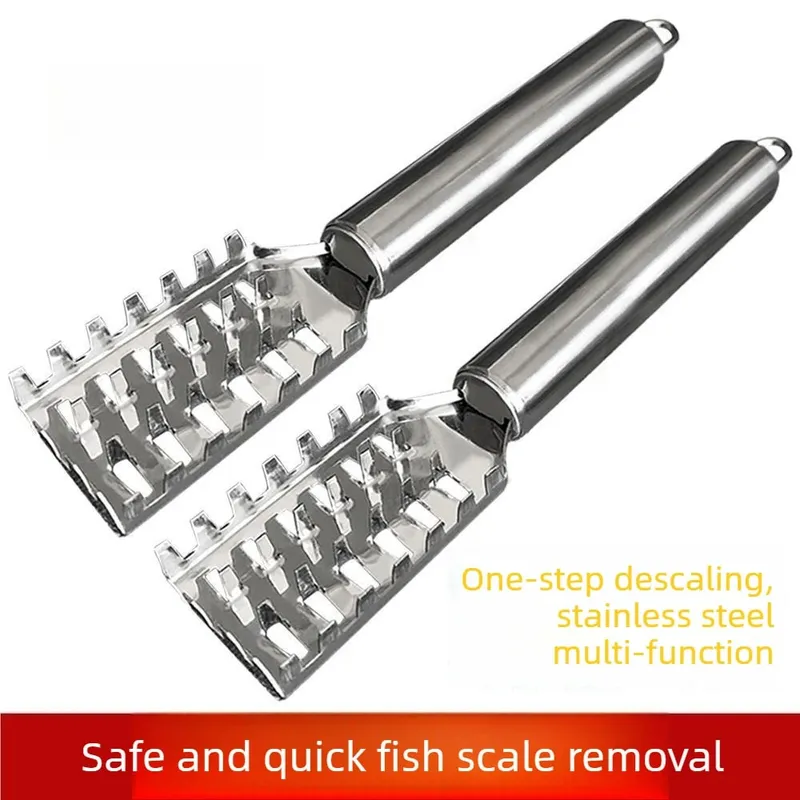 Faca de escama de peixe em aço inoxidável, raspador de escala, dente de serra, desossa, filetagem, corte, escavação, faca maw, 1 peça