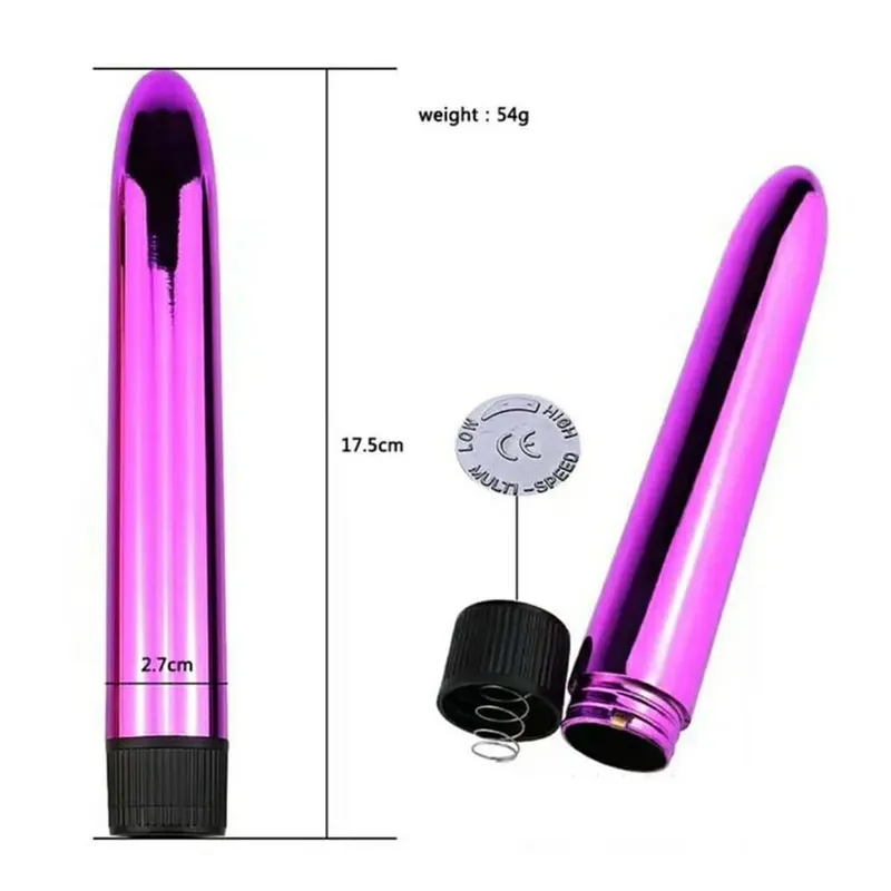Vibrador clássico prateado sedutor 6 em gspot, masturbação, estimulação do clitóris, brinquedo sexual adulto para mulheres, plug anal vibratório