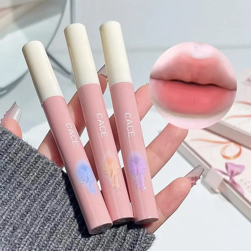 Conjunto de maquiagem de batom líquido fosco, 6 cores, brilho labial de longa duração, à prova d'água, lama labial com colar, presente, cosméticos