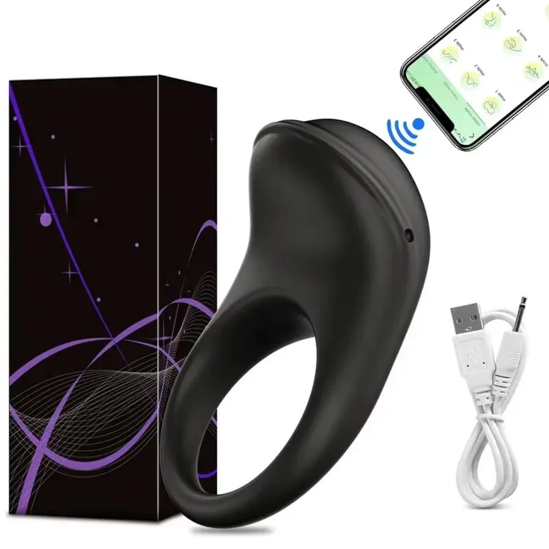 Anel peniano vibratório com controle por aplicativo, anel peniano para homens, ponto g, clitóris, estimulador de clitóris, atraso na ejaculação, brinquedo sexual para produtos adultos