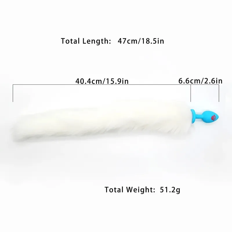 Metal Anal Plug with Long Fluffy Tail – Fox Tail Butt Plug for Cosplay Role Play BDSM Adult Toy