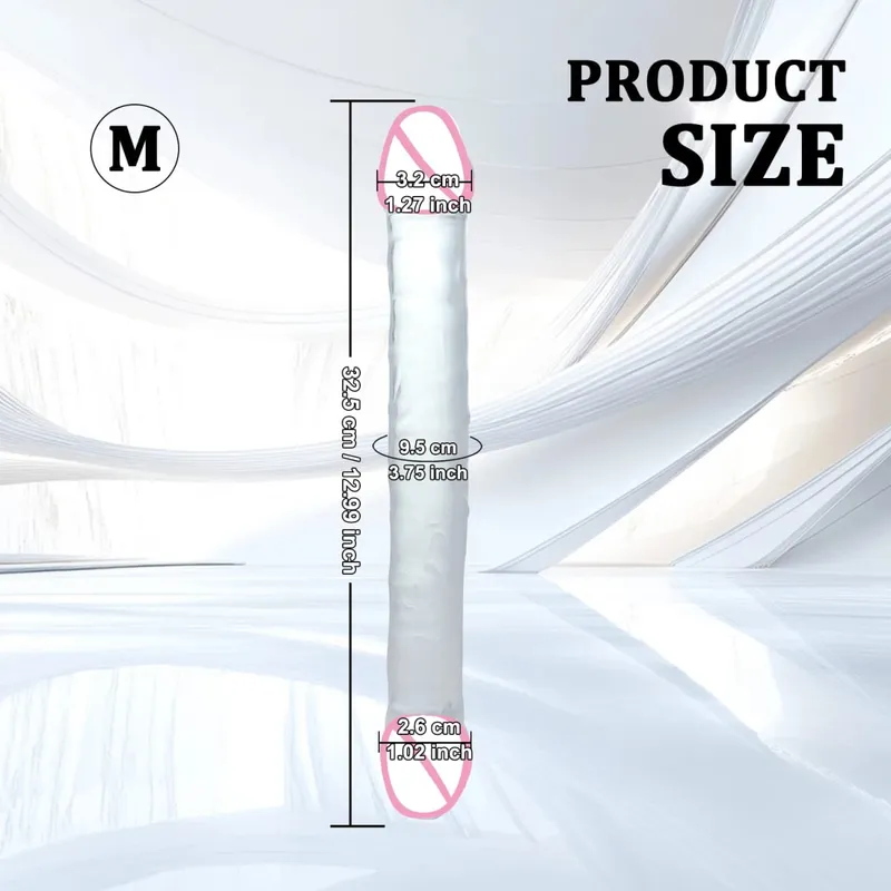 Vibrador longo de ponta dupla, ferramentas lésbicas, pênis realista, masturbador feminino, pau falso, anal vaginal, brinquedos sexuais adultos para mulheres e homens