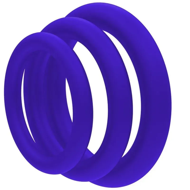 Anel peniano de silicone durável, anéis penianos para homens, atraso na ejaculação, brinquedos sexuais de borracha, anéis para homens 3 tamanhos