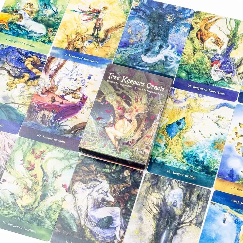 Árvore guardiões oracle 44 cartas baralho tarô lazer entretenimento cartão família reunião adivinhação cartas de jogo de tabuleiro 10.4*7.4cm