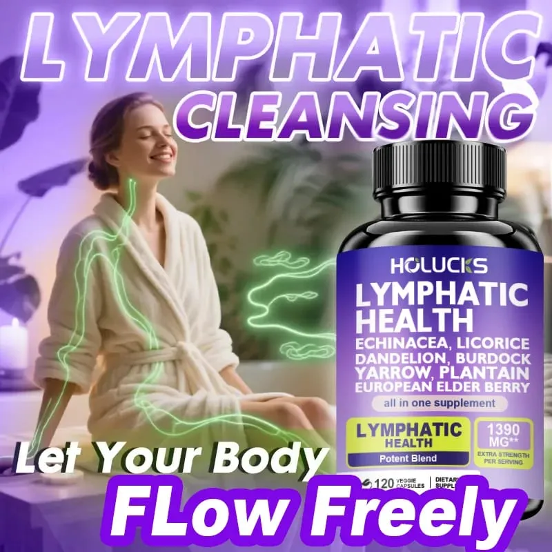 Cápsulas linfáticas 1300 mg, suplemento de suporte, ajuda ao equilíbrio hormonal lipedema, desintoxicação natural para pele clara e vitalidade