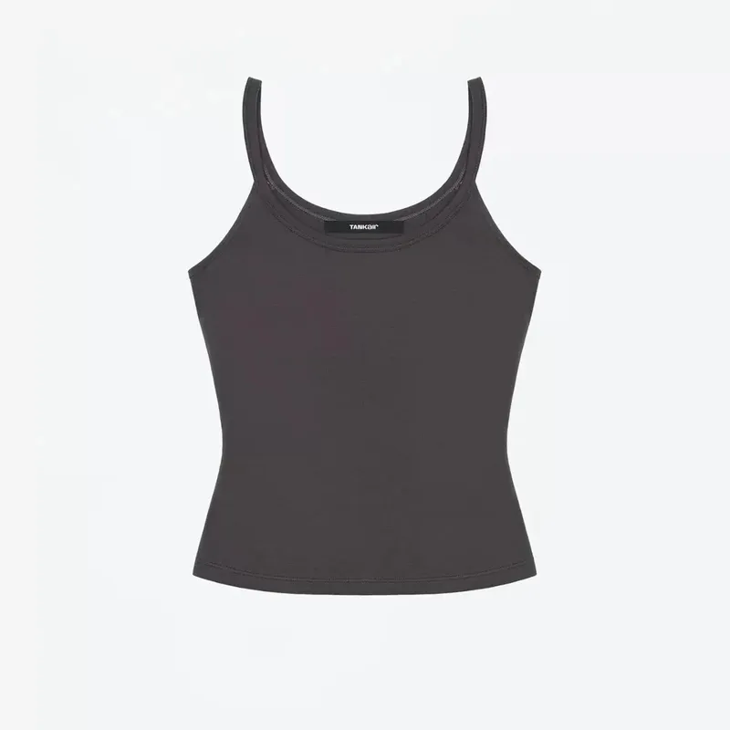 Tank American Style Crew Neck Slim Fit Stretch Basic Crop Top Sweet & Cool Sexy Camisole Vest