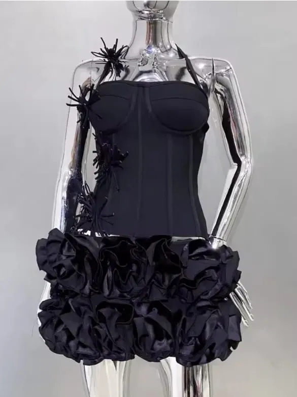 VC Chic Halter Estilo Sem Mangas Espartilho Mini Vestido com Enfeites Exclusivos para uma Noite Especial Vestido de Noite — image 8
