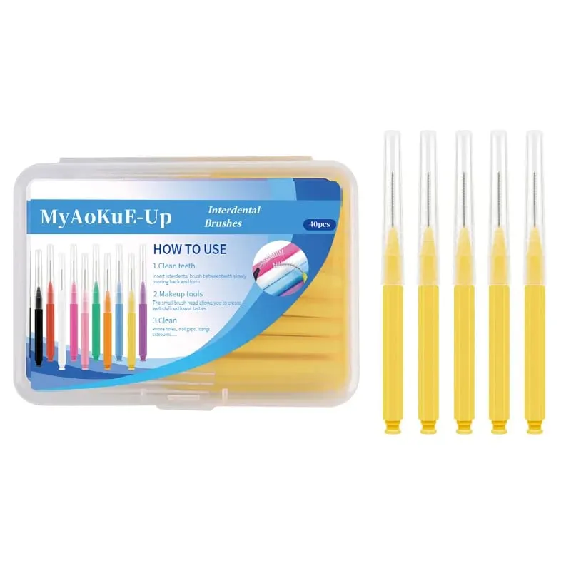 40 pçs mini escova de sobrancelha sobrancelha perm escova de maquiagem cílios extensão levantamento dobrável mini escovas de cílios dental limpo ferramentas de beleza
