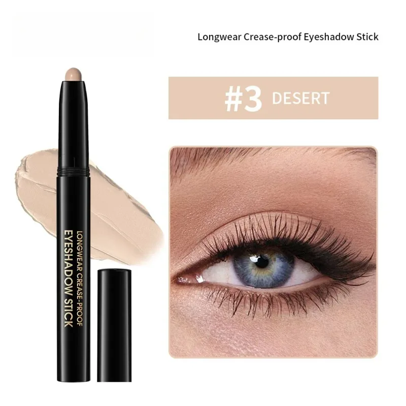 6 cores sombra lápis vara brilhante e fosco à prova dwaterproof água metálico brilho sombra de olho iluminador lápis sombra cosméticos