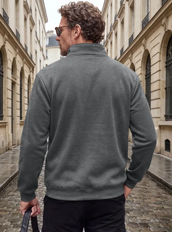 Four Seasons men's full-zip soft-shell jacket with stand-up collar, side pockets, long sleeves and relaxed casual style