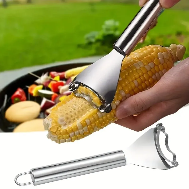 1 件玉米芯剝皮機-廚房多功能剝皮機-蔬菜剝皮機-創意玉米剝皮機-可重複使用玉米脫粒機