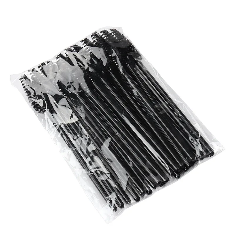 Pincel de sobrancelha para cílios, 50 peças, forma de gota de água, material de nylon, pincéis de maquiagem, extensão de cílios, ferramentas de beleza, varinha de rímel