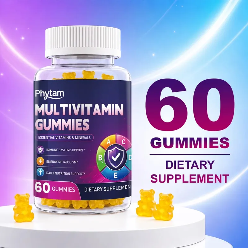 Gomas de urso multivitamínicas para adultos 14 em 1 Vitaminas Minerais Complexo Vitamina C Zinco B D Energia Metabolismo Imune Suporte Nutricional Diário 60 Contagens