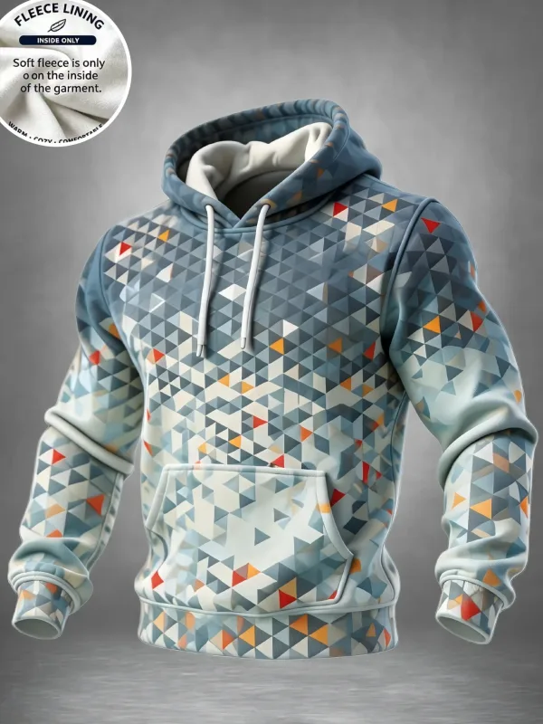 Moletom com capuz de lã com estampa 3D azul espiral grade ilusão óptica pulôver manga comprida bolso canguru casual moletom tops