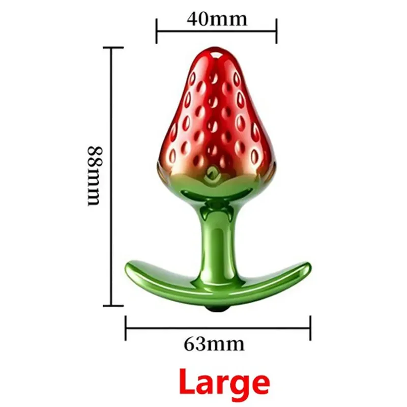 Morango metal contas anal butt plug conjunto pequeno médio grande wearable anal plug jóias brinquedo sexo anal para homem mulher