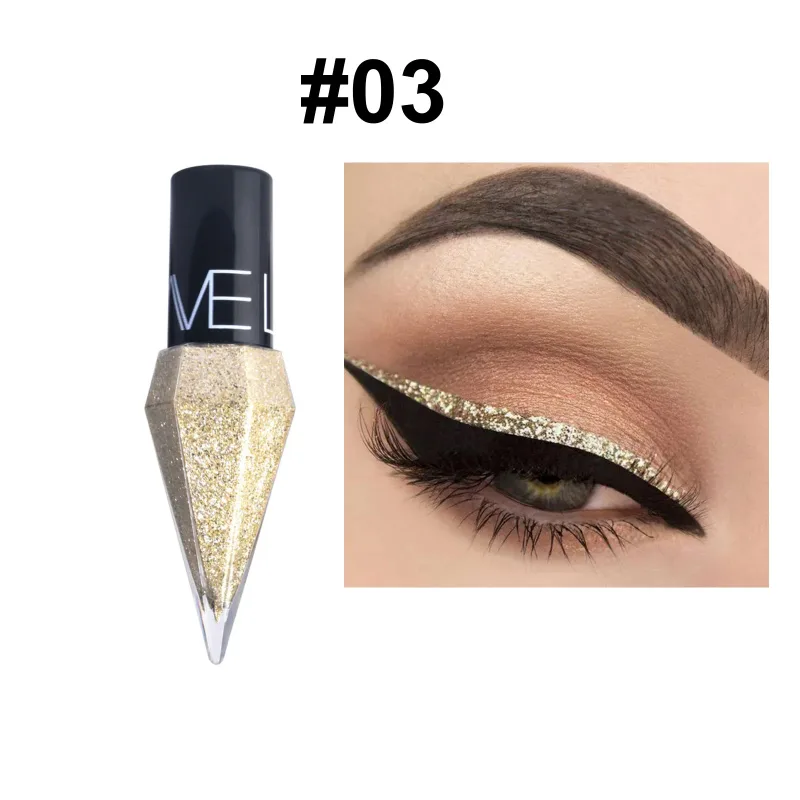 Pearlescent Diamond Liquid Eyeliner Shimmer Waterproof Long Lasting Glitter Silver Color Easy to Wear Eye Pencil Korean Makeup — image 8