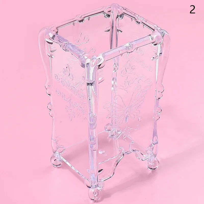 Cotton Pad Nails Storage Box Butterfly Transparent Pink Design Napkins Container Brush Organizer Makeup Case Nail Art Tools