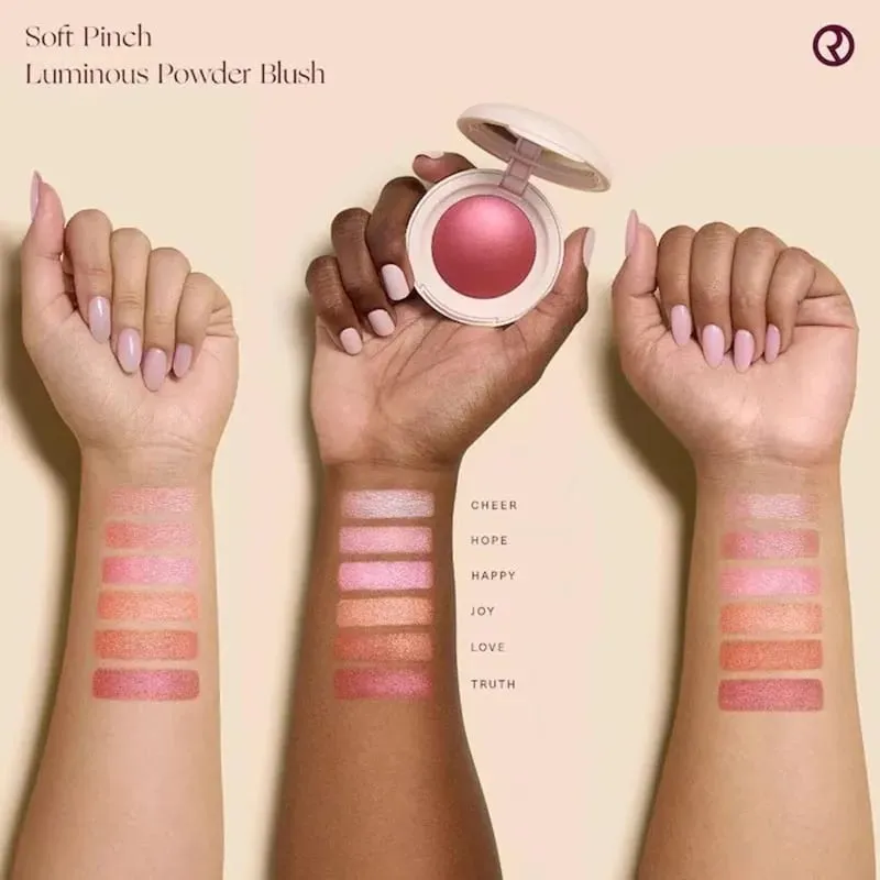 Rare Beauty 3D Face Brighten Blush Highlighter Powder with Mirror Cosmetic Contour Bronzer Shimmer Luminizer Stick Makeup Tool
