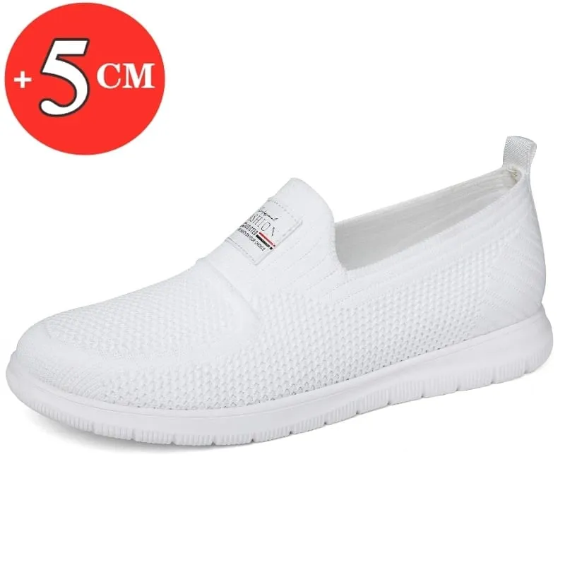 Men Sneakers Elevator Shoes Height Increase Shoes Height Increase Insole 5CM Heightening Sport Black White Casual Loafer Fashion — image 1
