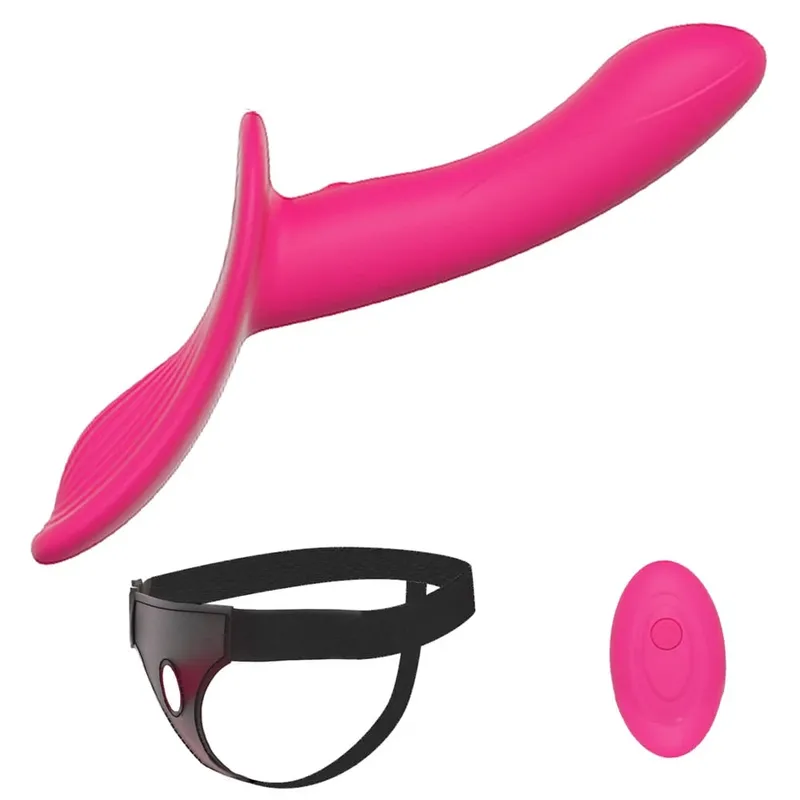 Strap-on vibrador vibrador masturbação vaginal clitóris estimulador wearable cabeça dupla 10 vibração brinquedos sexuais para casal lésbica
