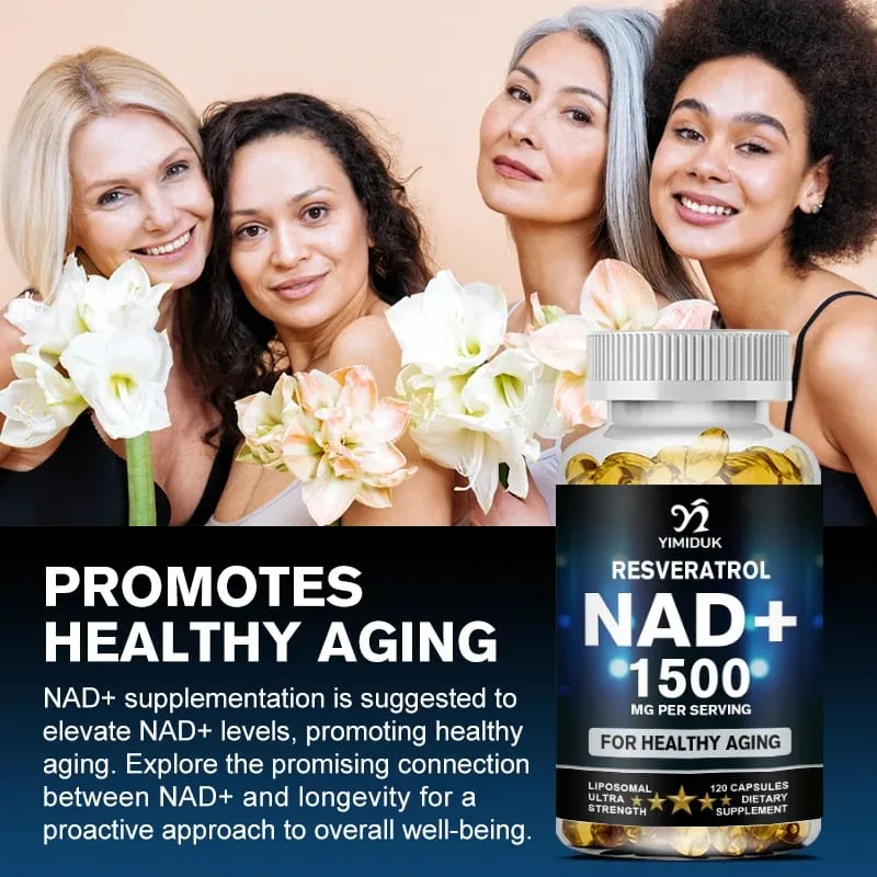 NAD Supplement 1500mg - Liposomal NAD+ Supplement with Resveratrol Stamina & Healthy Aging - Strength Capsules
