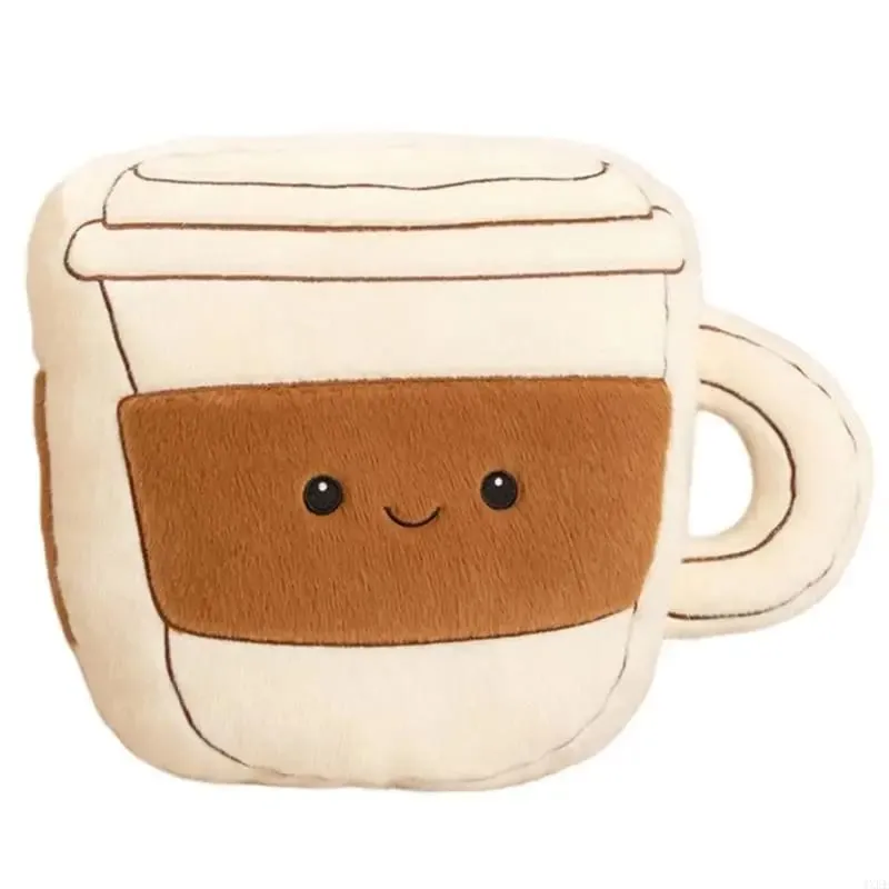 Almofada de pelúcia de feijão de café almofada traseira de boneca de pelúcia macia para uso em sofá e lounge