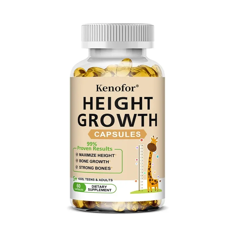 Height Growth Capsules - With Vitamins and Calcium - Increase Bone Strength Promotes Growth Adults Children