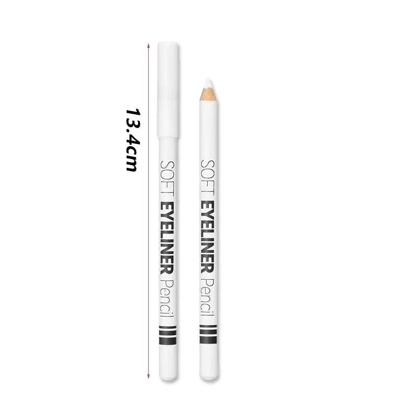 Lápis delineador branco à prova d'água, suave, fácil de usar, iluminador de olhos de longa duração, ferramenta de maquiagem fashion para aplicação suave