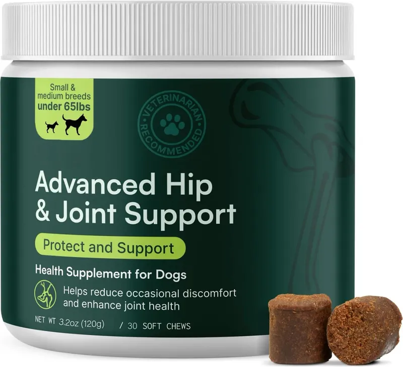 Advanced Dog Hip and Joint Supplement for Small & Medium Breeds Dog - Glucosamine Chondroitin Omega 3 MSM Green Lipped Mussel