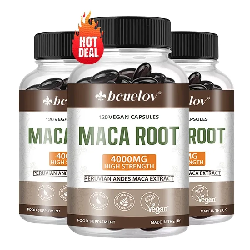 Raiz de Maca Orgânica 4000mg por porção Suplemento energético natural Maca peruana para homens e mulheres Não-OGM sem glúten
