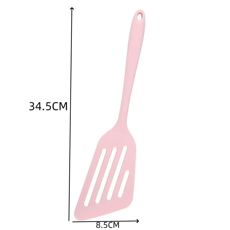 Espátula de silicone antiaderente para cozinha, peixe frito e ovo, espátula resistente a vazamentos, utensílios de cozinha de silicone de alta temperatura, 1 peça