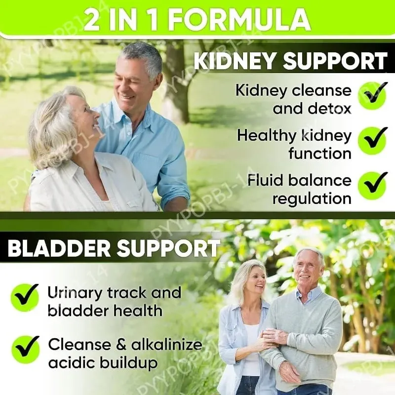 Suplemento de suporte renal para restauração renal com Chanca Piedra Cranberry Juniper Berries para desintoxicação e saúde da bexiga 60 contagens