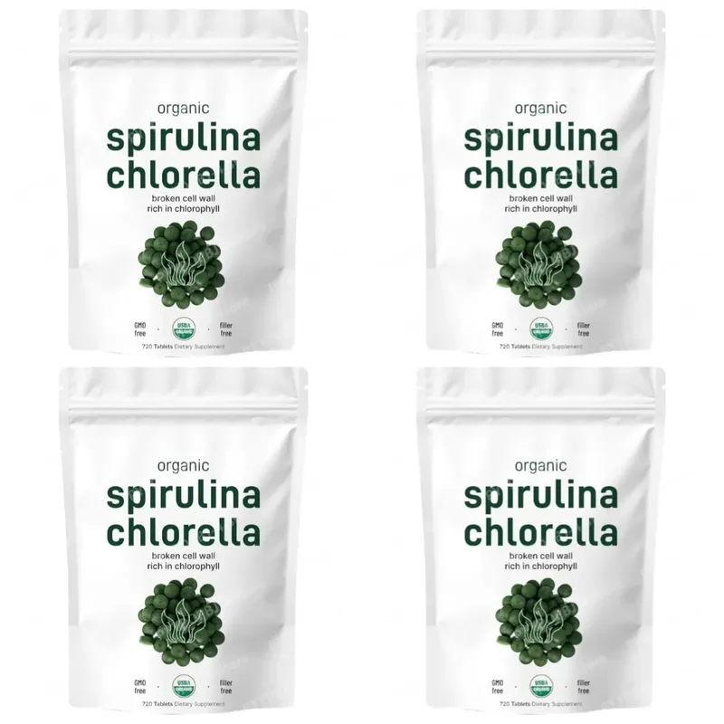 Comprimidos orgânicos de Spirulina Chlorella 3000mg Mistura de superalimento de 720 contagens com proteína vegana, energia, imunidade, suporte digestivo — image 9