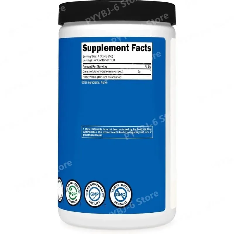 Monohidrato de Creatina Micronizada 500g Sem Sabor 100 Porções Aumenta a Força Muscular e Suplemento Dietético para Adultos