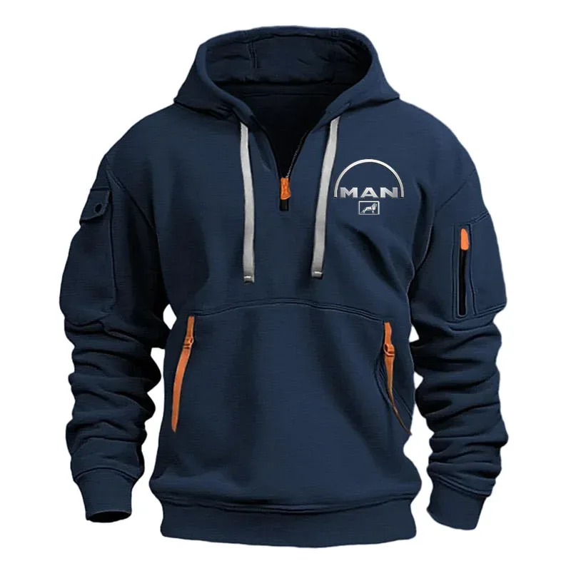 Moletons com capuz masculino meio zíper impressão nova primavera pulôver esportes topo masculino hip-hop rua oversized hoodies
