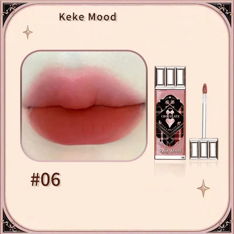 Nuvem de chocolate brilho labial fosco veludo suave aplicação esmalte mousse marrom vermelho batom líquido maquiagem tonalidade labial cosméticos