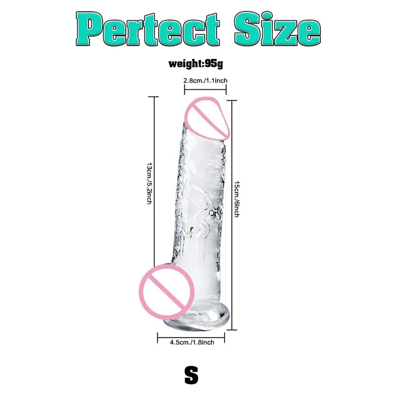 Tamanhos diferentes transparente macio geléia vibrador realista falso pau pênis com ventosa g ponto vagina massagem brinquedo sexual para mulher