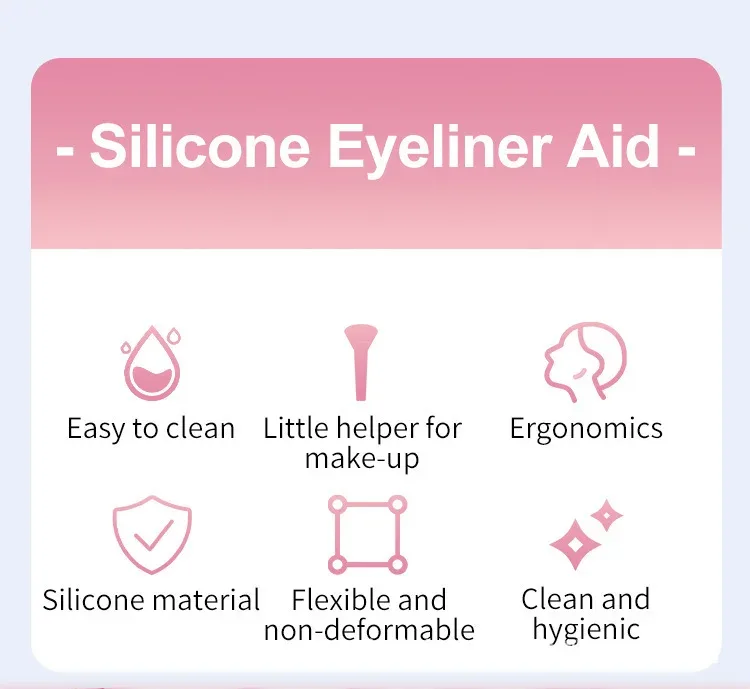 Nova ferramenta de delineador de maquiagem multifuncional para iniciantes, assistência e carimbo de cílios com guia de delineador de silicone de posicionamento