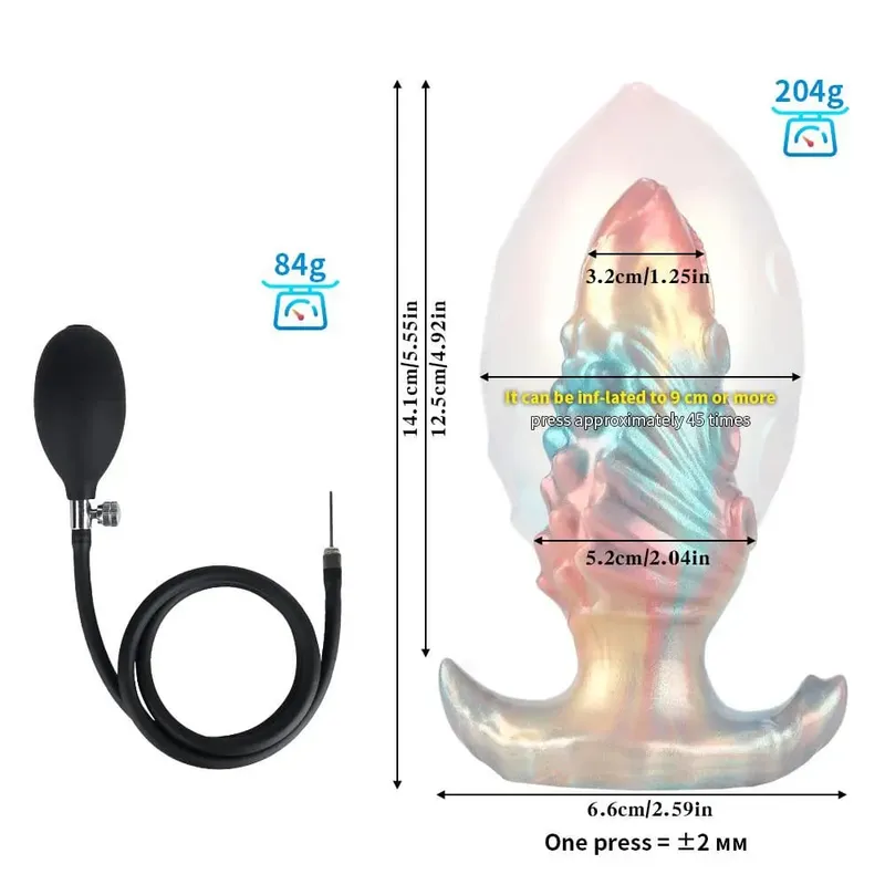 Monster vibrador inflável tentáculo fantasia anal plug com base de curva de espessura ajustável brinquedos sexuais infláveis ​​grossos para mulheres homens