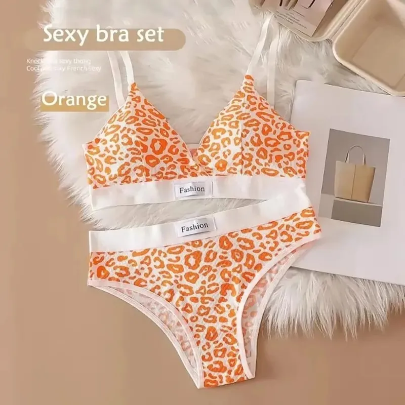 Conjunto de sutiã sem costura com alça de ombro ajustável, conjunto de roupa íntima de algodão sem fios, calcinha de cintura baixa, conjunto de lingerie sexy, 1 conjunto