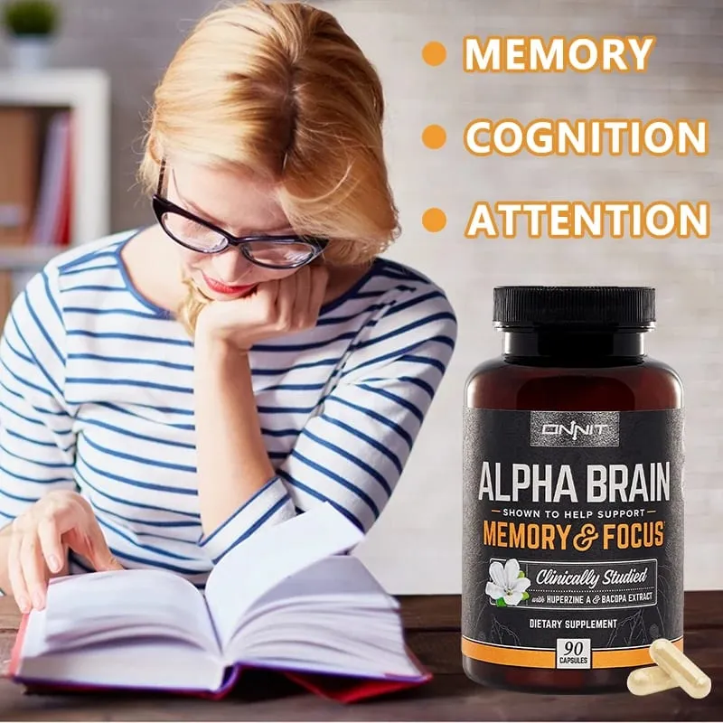 Suplemento Alpha Brain – ajuda a manter as células cerebrais e pode melhorar a concentração da memória e a velocidade de processamento cognitivo